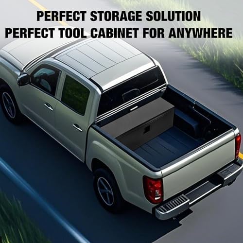 garvee black steel truck bed tool box, trailer, package contents