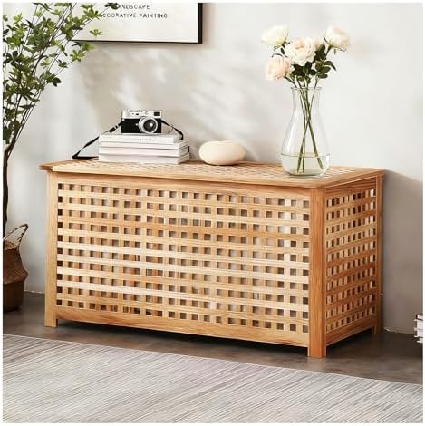 solid wood entryway bench with storage, storage chest, main product view