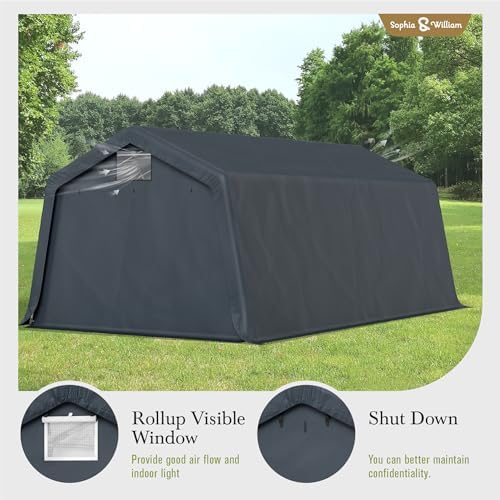sophia & william storage shed, 13x22 ft portable on a desk or shelf