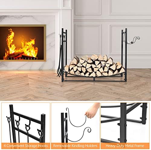 s afstar 36” outdoor firewood rack, heavy-duty steel, package contents