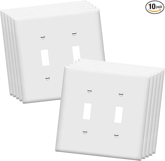 ENERLITES Toggle Switch Wall Plate, 2-Gang 4.88" x 4.92", UL Listed, by Enerlites