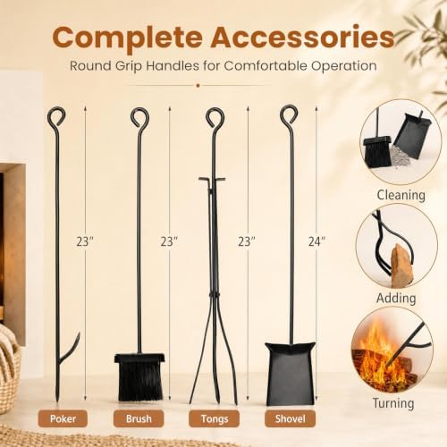 goplus firewood rack indoor, 36” firewood holder with, close-up detail