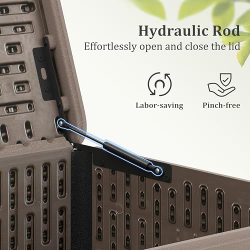 tangkula 100 gallon waterproof outdoor storage box, close-up detail