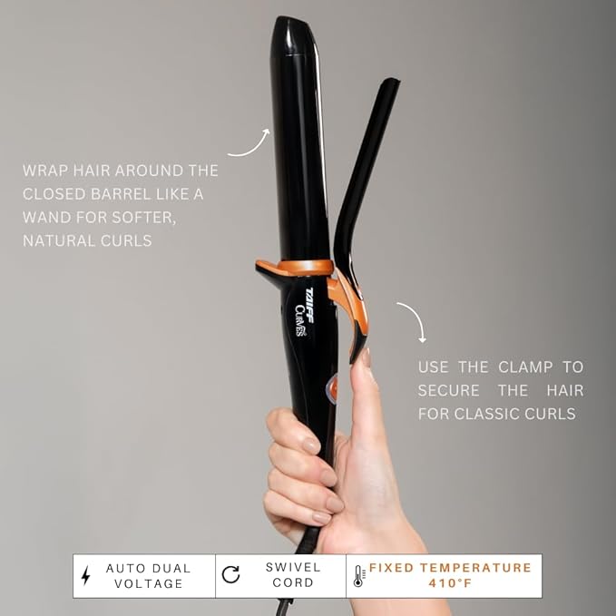 TAIFF Curves Professional Black Titanium Curling Iron – High-Performance Hair - Image 5