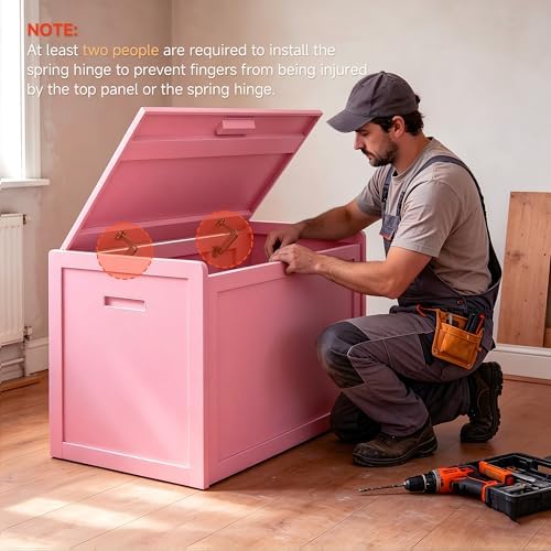 storage chest, entryway storage bench with 2 safety, side view