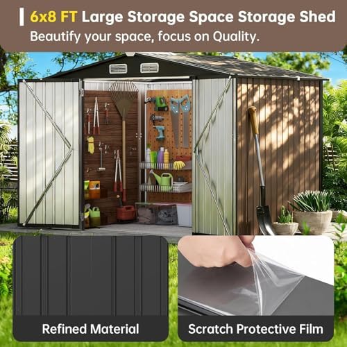 metal storage shed & outdoor storage, outdoor steel showing dimensions
