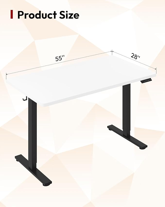 SANODESK Electric Standing Desk 55 x 28 Inches Whole-Piece Desktop Height - Image 3