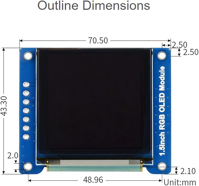 waveshare 1.5inch RGB OLED Display Module 128x128 Pixels 16-bit High Color - Image 5