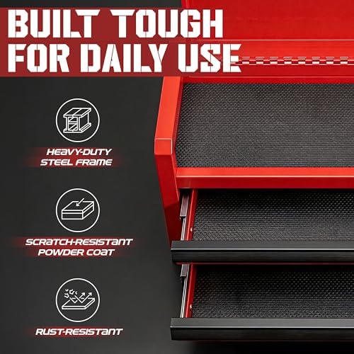 mini toolbox with 2 drawers and top storage, side view