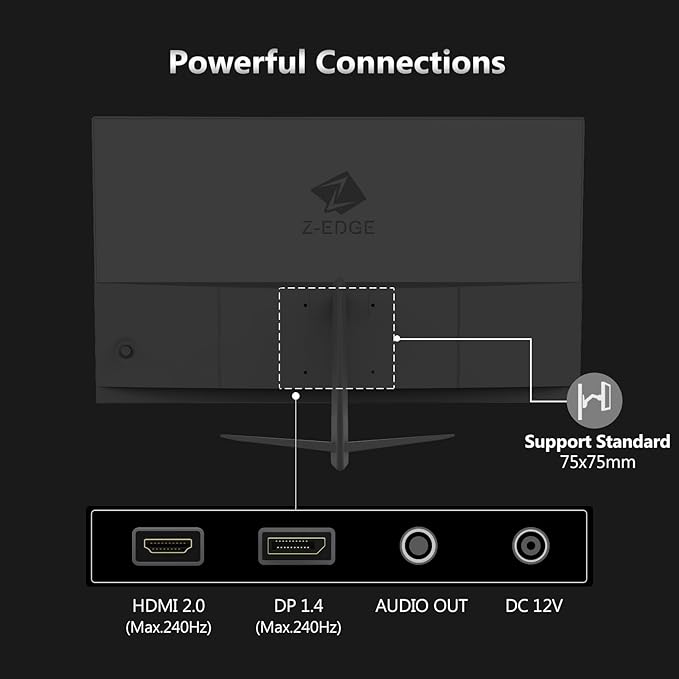 Z-Edge 24 inch 240Hz 165Hz Gaming Monitor, FHD 1080p, MPRT 1ms, IPS Monitor - Image 9
