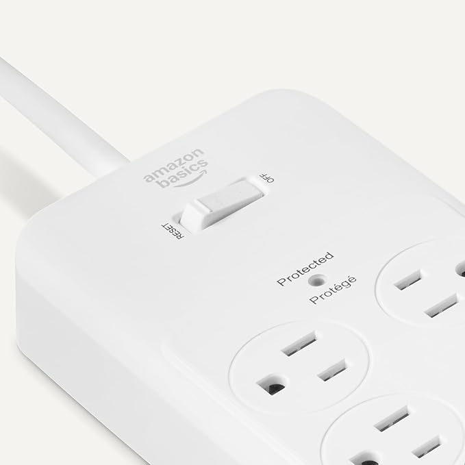 Amazon Basics Surge Protector Power Strip, 4000 Joules, 8ft Extension Cord - Image 3