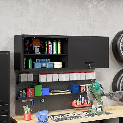 sisesol metal wall cabinet with up-flip door, 21.6", main product view