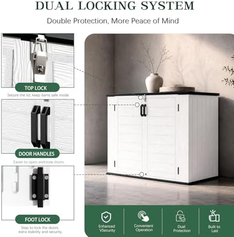 outdoor storage shed resin waterproof storage cabinet for, front angle view
