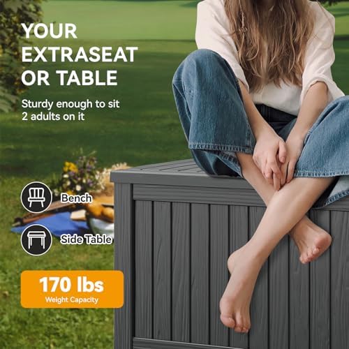 kamaboko 230 gallon outdoor storage box waterproof deck, package contents