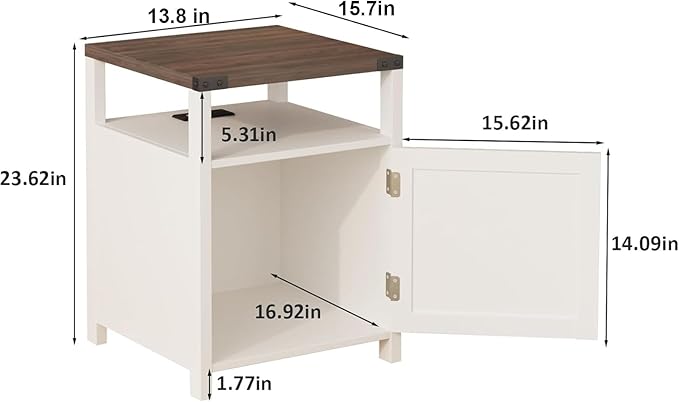 HOSEOKA Farmhouse Nightstand Set of 2 - Image 3