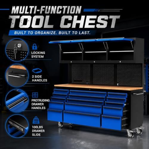 chetto c 72 inch tool chest tool box, side view