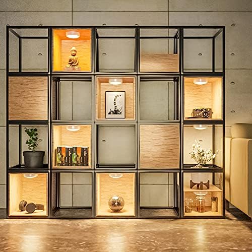 HELPLEX LED Puck Lights with Remote, 6 Pack Color Changing RGBW Stick-On Light, Battery Powered, Dimmable Under Cabinet Lighting with Timer & Memory, Wireless Push Lights for Kitchen & Closet