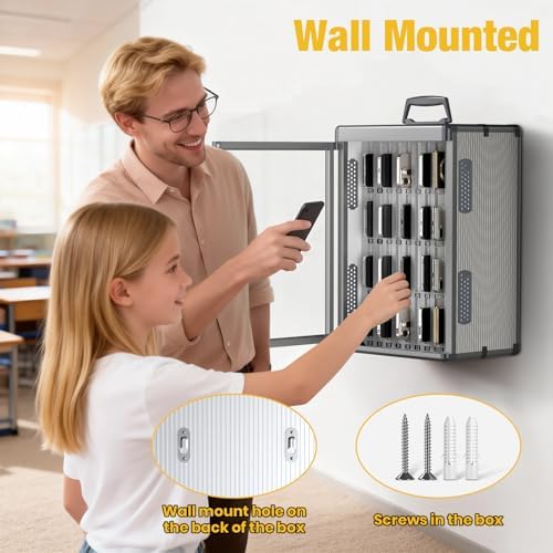 glosen 36 slots cell phone locker, portable mobile showing dimensions