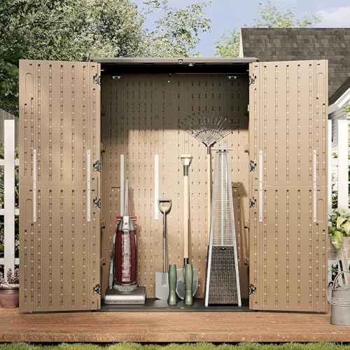 aoxun outdoor storage shed, 64 cu.ft vertical storage, package contents