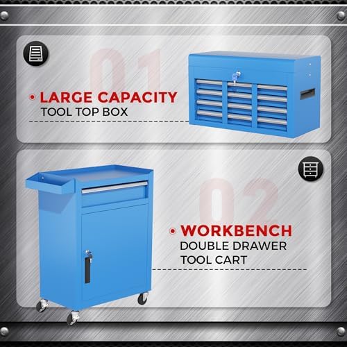 intergreat rolling tool chest, 5-drawer tool box organizer on a desk or shelf
