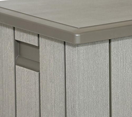 lifetime outdoor storage box, 150 gallon, front angle view