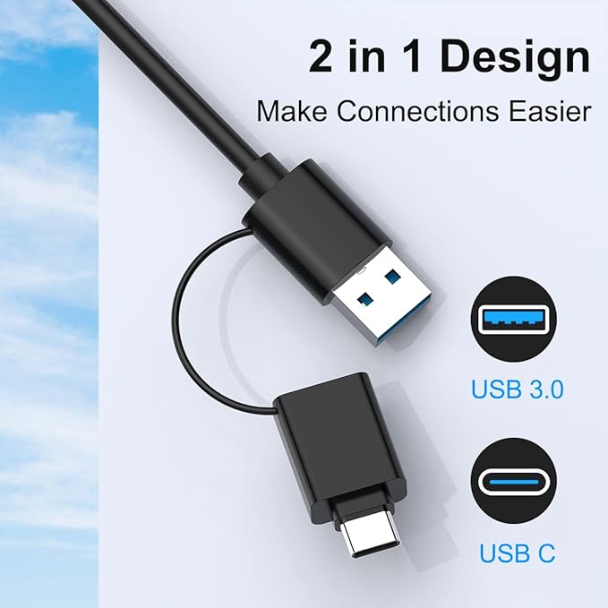 USB C USB3.0 Multi Card Reader for SD, Micro SD, MS Cards - 7 in 1 Adapter Hub - Image 3