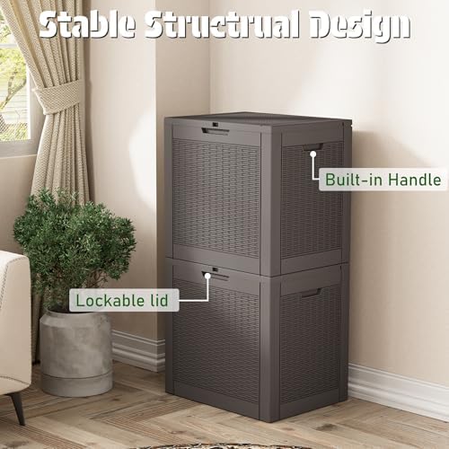 kamaboko outdoor storage box, 34 gallon deck box, side view