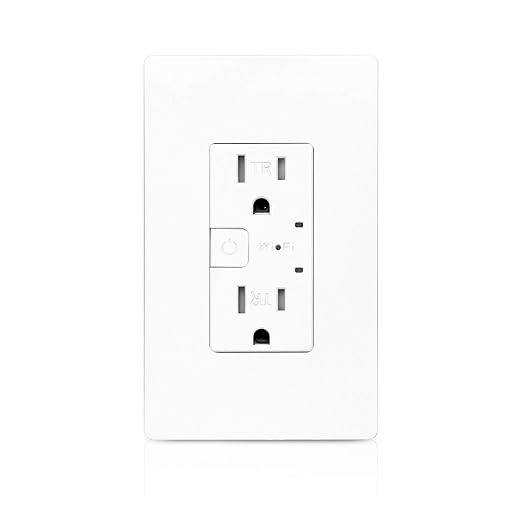Smart Wall Outlet, 2 Individually Controlled Ports, 15Amp TR Receptacle by JUNLITGROUP