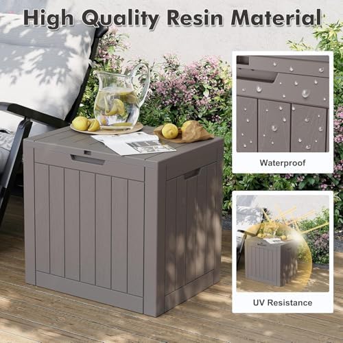 outdoor storage box waterproof, 32 gallon deck box, close-up detail