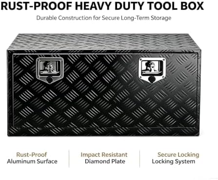 30 inch full weld aluminum underbody tool box showing dimensions