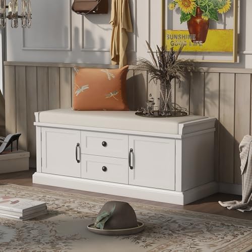 gdfstudio rustic storage bench with 4 doors 2, close-up detail