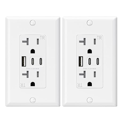 ELEGRP USB Outlets, 20 Amp Wall Outlet by ELEGRP%7CELEGROUP