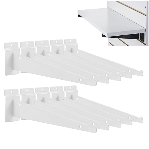 AYAYGD 10 Pack Slatwall Knife Shelf Bracket, 8 inch Slatwall Bracket by AYAYGD