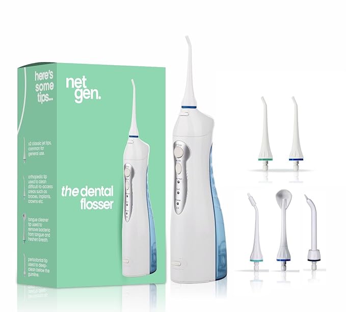 Cordless Water Dental Flosser for Teeth & Gums, Portable Electric Oral Irrigator by NetGen