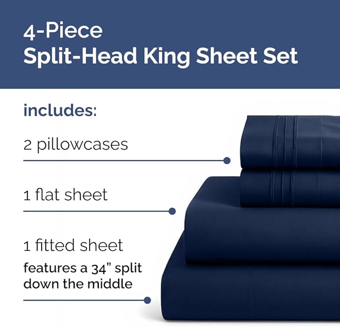 Split Head King Sheets Set - Image 2