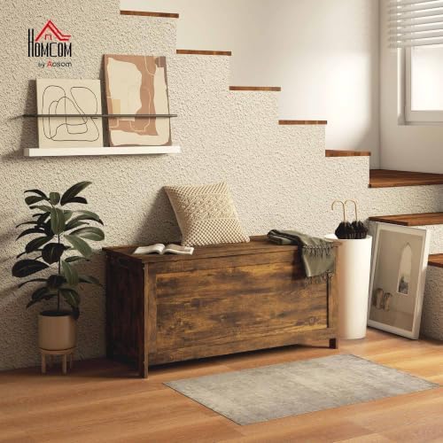 homcom storage bench cut-out handles 39.4" x 15.7" shown in use