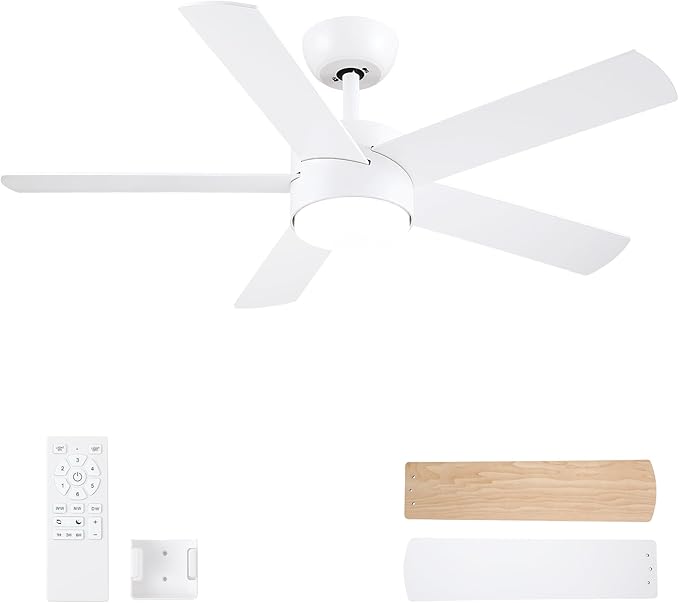 POCHFAN 42 inch White Ceiling Fans by POCHFAN