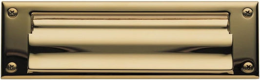 Baldwin 0015.003 Open Magazine Size Letter Box Plate, Lifetime Polished Brass