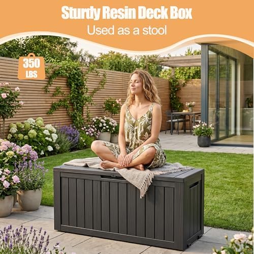 outdoor storage box showing dimensions