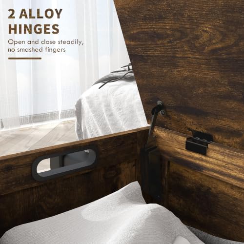 homcom storage bench cut-out handles 39.4" x 15.7", side view