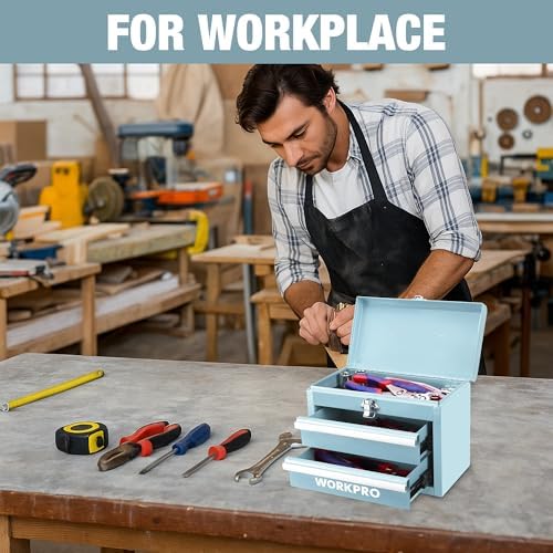 workpro portable mini metal tool box with 2, package contents
