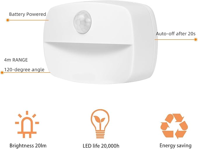 ZISUYU Motion Sensor Light Indoor Led Night Light Stick on Nightlight Battery - Image 3