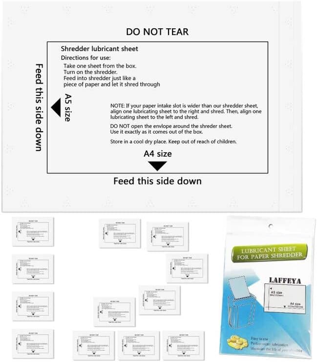 laffeya Paper Shredder Sharpening & Lubricant Sheets & Shredder Cleaning Sheets by AddcolourtoyourlifeEASYLY