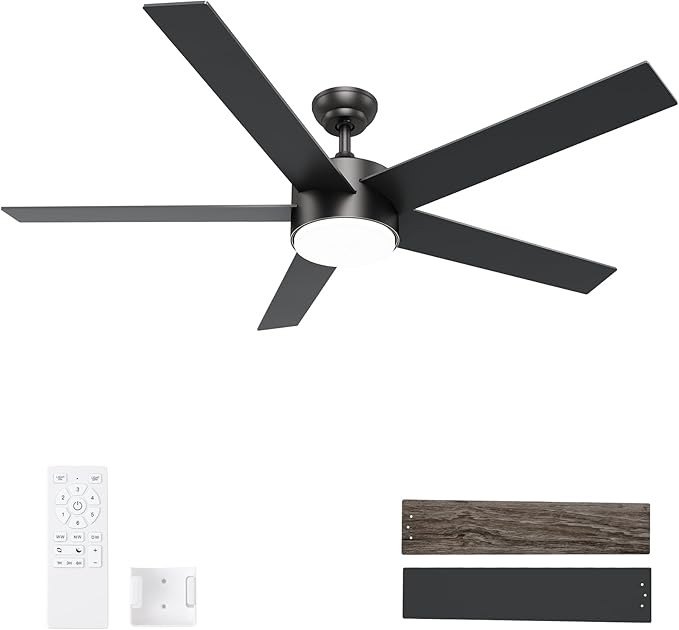 POCHFAN 60 Inch Black Ceiling Fans by POCHFAN
