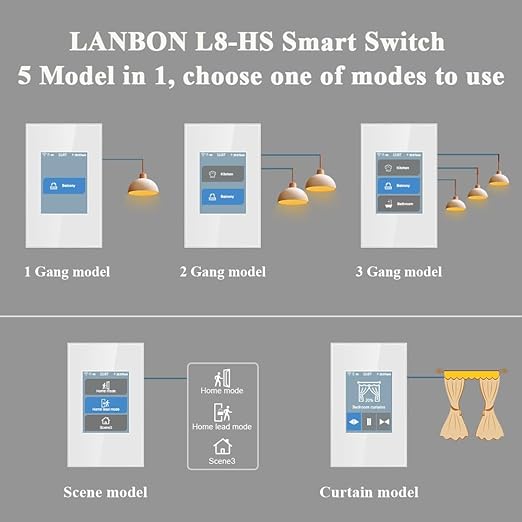 LANBON Smart Light Switch, 1/2/3 Gang, 3 Way - Image 3