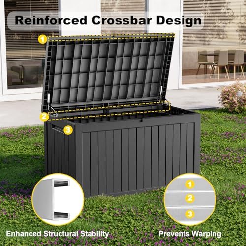 rojik outdoor storage housing deck box-waterproof patio furniture,garden, close-up detail
