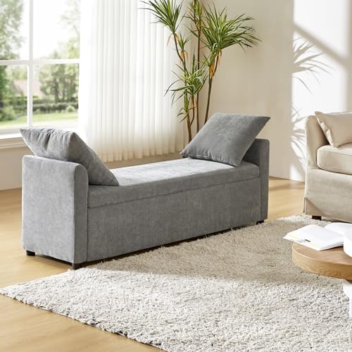 hulala home 59" storage bench with 2 throw, package contents