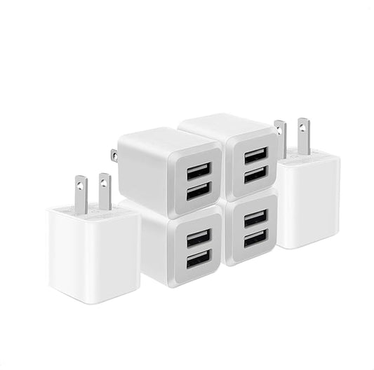 USB Wall Charger, Charger Block, Dual A Port Plug Cube, Power Adapter Charging by Unknown