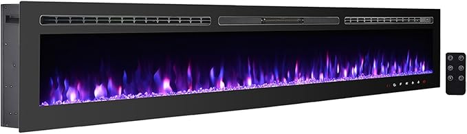 CharaVector 100 inch 750W/1500W Electric Fireplace Inserts by CHARAVECTOR