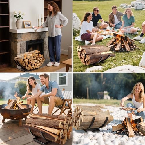 heavy duty firewood rack outdoor: 22 inch logs showing dimensions